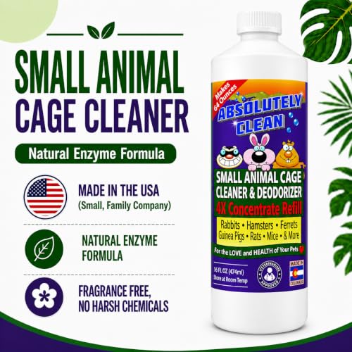 Amazing Small Animal Cage Cleaner (16 Fl Oz Concentrate (Makes 64oz))