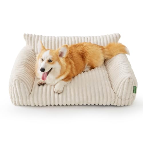 Cute Couch Bed for Pets (36.0"L x 27.0"W x 10.0"Th / Cream)