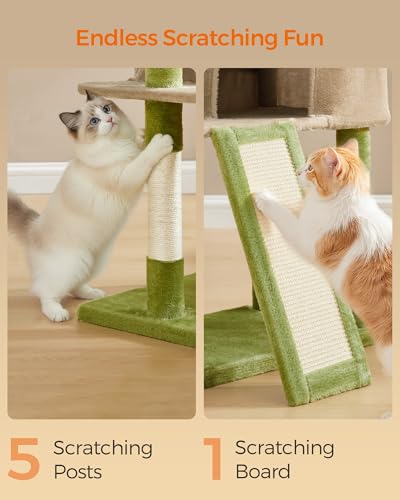 Cat Tree 45.3 (Grass Green + Camel Brown)