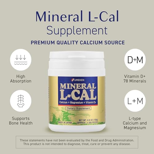 Mineral L Cal Calcium with Vitamin D3 (1,300 Count (130 Gram) (Pack of 2))