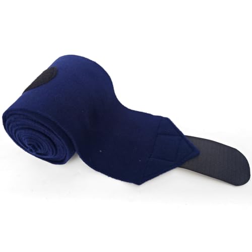 Horse Polo Leg Wraps Soft Fleece Wraps Equestrian Leg Bandage 4 (Navy / Full(10ft))