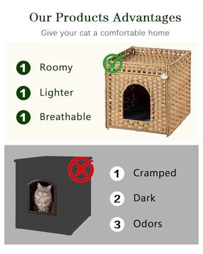 Cat Litter Box Enclosure Furniture (Natural / Standard)