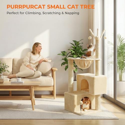 Cat Tree 45" for Indoor Cats (Beige / 45 inches)
