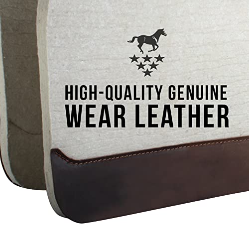 100% Steam Pressed Wool Felt Western Saddle Pad (31" x 32" x 3/4" / Tan)