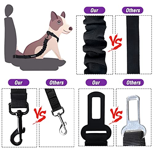 Dog Seat Belt (Set 04-Black+Purple)