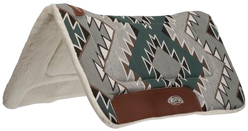 All Purpose Contoured Horse Saddle Pad (32" L x 32" W / SOUTHWEST-MALLARD GREEN/GRAY)