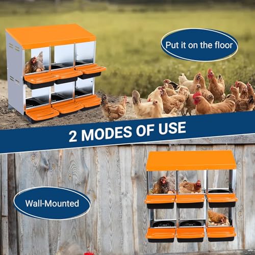Chicken Nesting Boxes (35.4"L x 17.5"W x 9.1"H / Orange)