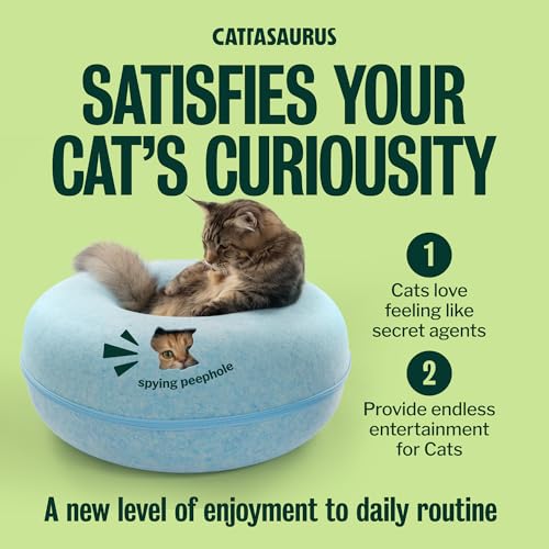 Peekaboo Cat Cave Donut for Multiple & Large Cats up to 30 (Blue / Jumbo)
