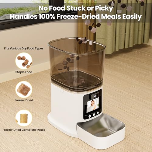 Automatic Cat Feeder with Camera (white)