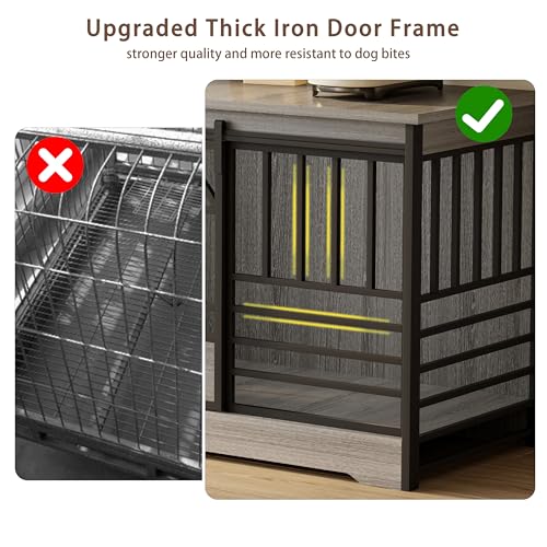 78" Double Dog Crate with Divider (Grey / 78.0"L x 23.8"W x 31.7"H)