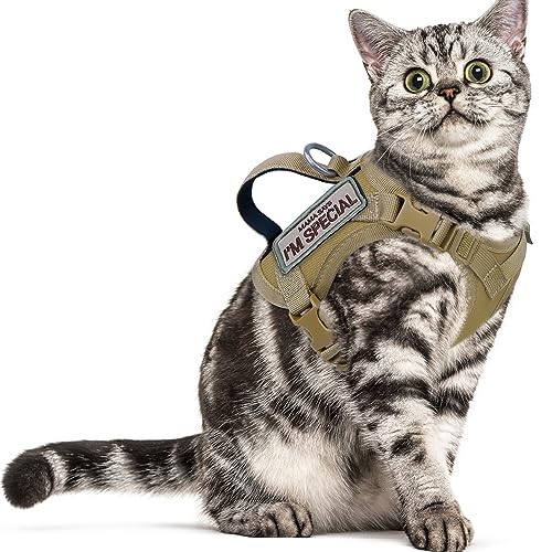 Tactical Cat Harness for Walking Escape Proof (xxs / Khaki)