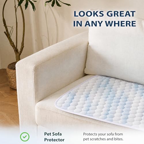 Summer Cooling Mat & Sleeping Pad (28" x 22" / Blue White)