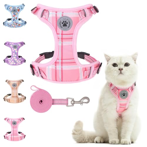 Cat Harness and Leash Set (Pink / S (Chest: 11 - 16"))