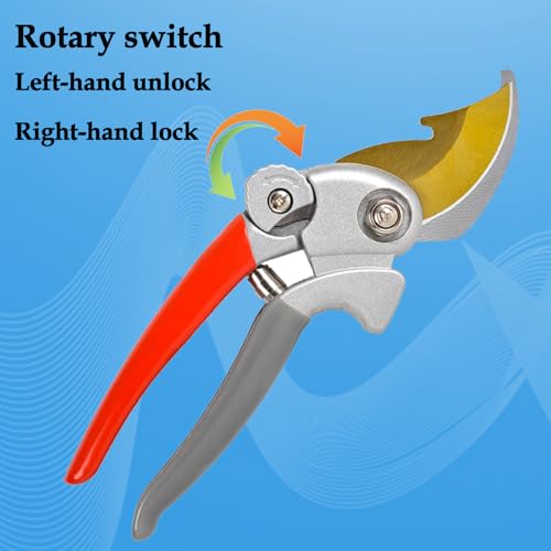 Ultra Sharp Germany Titanium Steel Pruning Shears (Red/Grey/Gold)