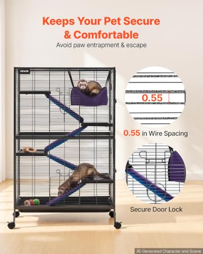 Metal Small Animal Cage 50" H 5 (31.5"L x 20.5"W x 50.0"H)