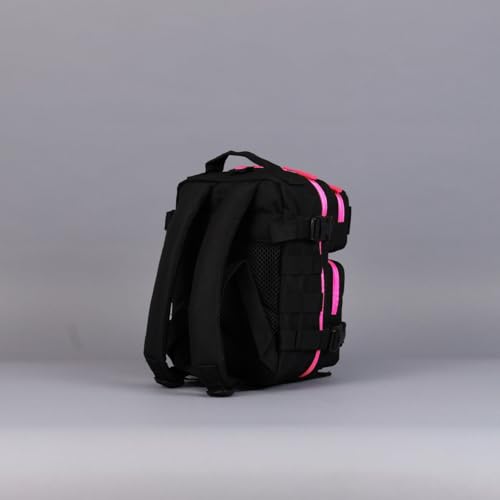 9L Mini Tactical Backpack Compact Gym Travel Bag (Black Neon Pink)