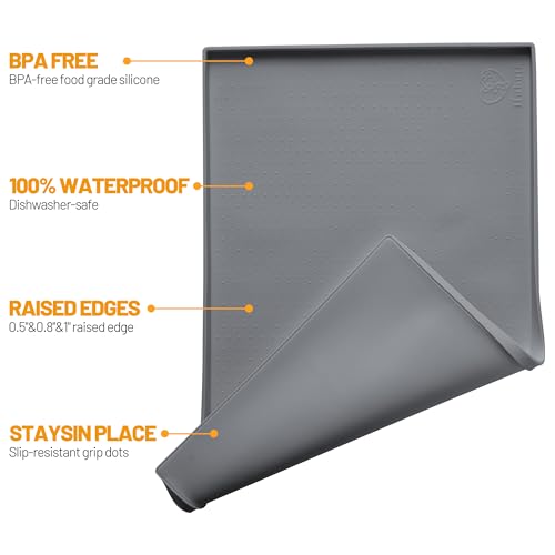 Dog Feeding Mat (Grey / 28"l X 18"w)