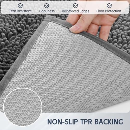Dog Door Mat for Muddy Paws (72"x36" / Light Grey)