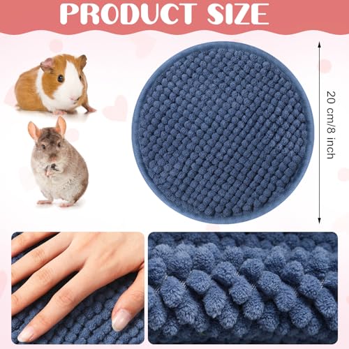 4 Pcs Guinea Pig Cage Liner (Mixed Color / Diameter 7.8 Inch / Low Pile Chenille)