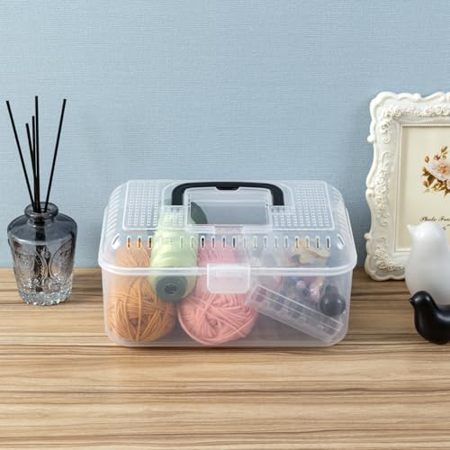 Reptile Carrier Critter Keeper Terrarium 9.5 x 6 Inch Clear Portable Tank with Black Carrying Handle