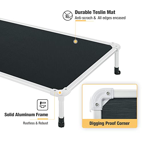 Chew Proof Elevated Dog Bed (Black / 49.0"L x 33.0"W x 9.0"Th)
