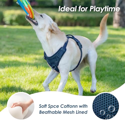 No Pull Dog Harness for Small Sized Dogs (Prussian Blue / S(Neck:15.7-22.0", Chest:17.3-24.8"))