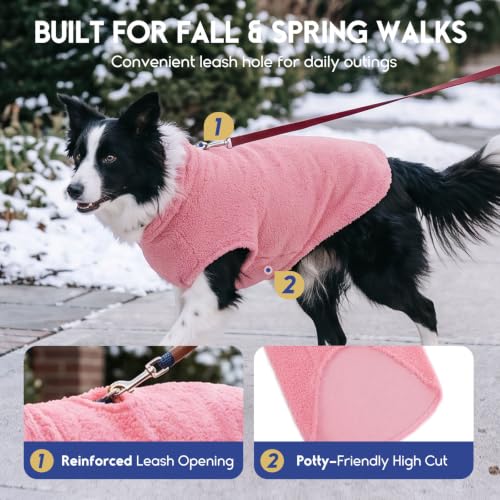 Sherpa Dog Sweater Small Dog Vest Puppy Shirt for Small Medium Dogs (X-Large / Solidpink)