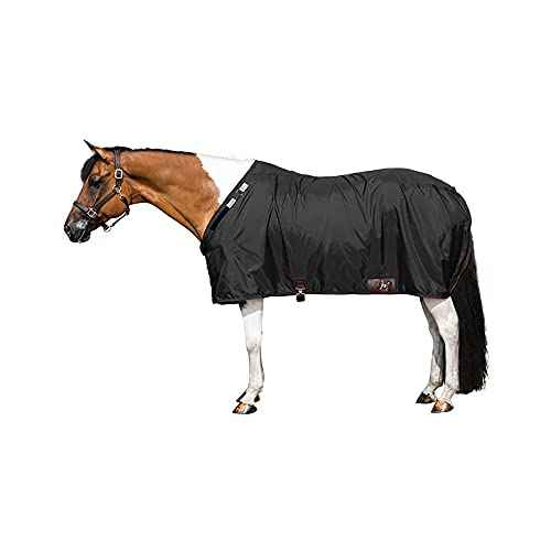 Dura Nylon Horse Stable Sheet (Horse Size 86 / V-Free | Closed Front | Legstrap / Black)