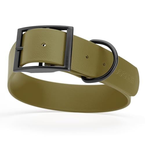 Biothane Waterproof Dog Collar Strong Coated Nylon Webbing with Black Hardware Odor