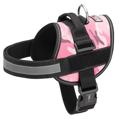 Dog Harness Reflective No (Pink Camo / Girth 22" to 28")