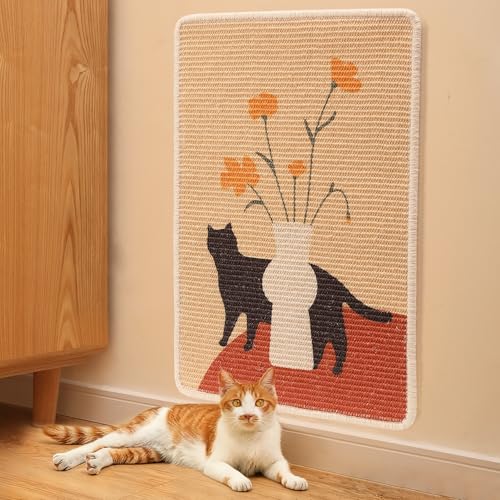 Sisal Cat Scratching Mat (Flower-23.6 x 15.7 Inch)