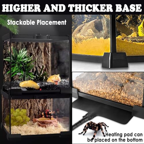 Mini Reptile Glass Terrarium Tank (1.69gal：7.9"L x 7.9"Wx 5.7"H)