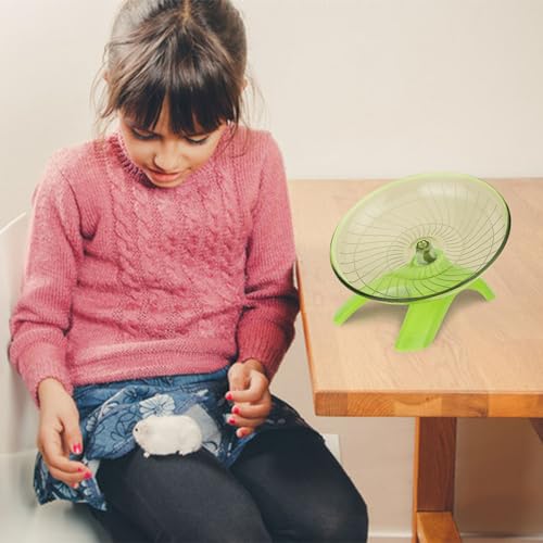 Hamster Wheel Flying Saucer Silent Exercise Wheel Running Wheel for Hamsters (Green)