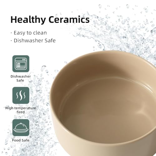 Ceramic Dog Bowls Elevated (Greige)