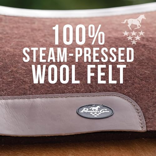 100% Steam Pressed Wool Felt Western Saddle Pad (31" x 32" x 1" / Chocolate)