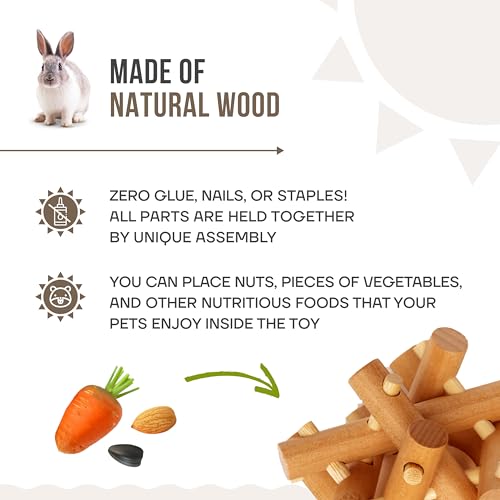 Wooden Chewing Toy for Small Animals (Colorless)