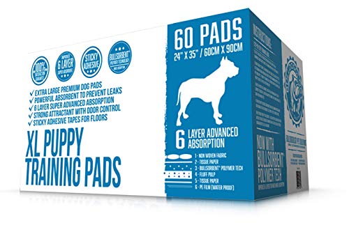 Bulldogology Puppy Pee Pads XL with Adhesive Sticky Tape (180-Count (24x35))