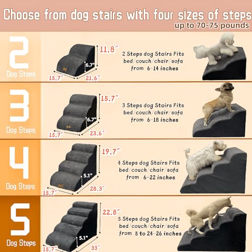 3 Step Pet Stairs for High Beds & Couches