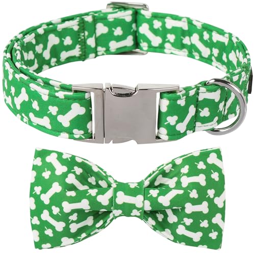 St. Patrick Green Dog Collar (Bone Clover / X-Large (Pack of 1))