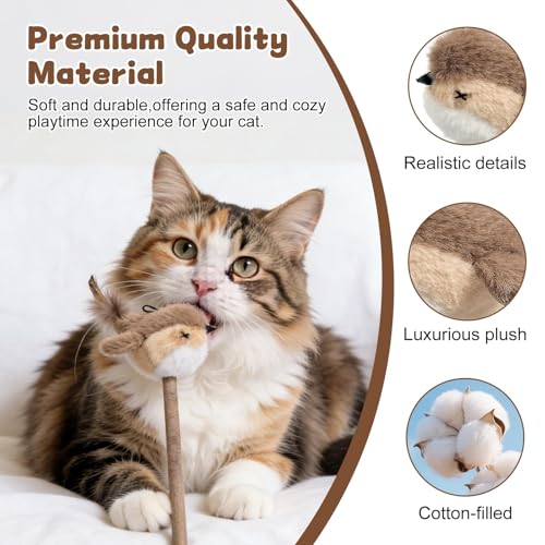 Interactive Cat Toy for Indoor Cats (Green & Brown-Square)