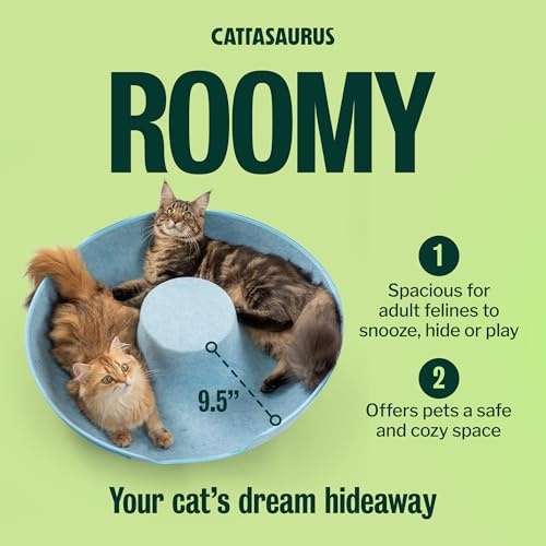 Peekaboo Cat Cave Donut for Multiple & Large Cats up to 30 (Blue / Jumbo)