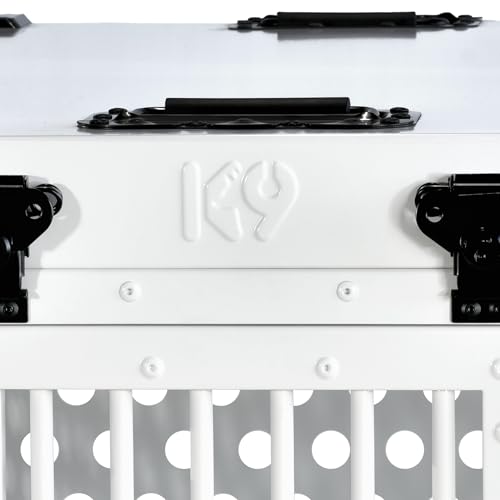 Aluminum Collapsible Dog Crate (White / 40.6"L x 25.2"W x 28.9"H)