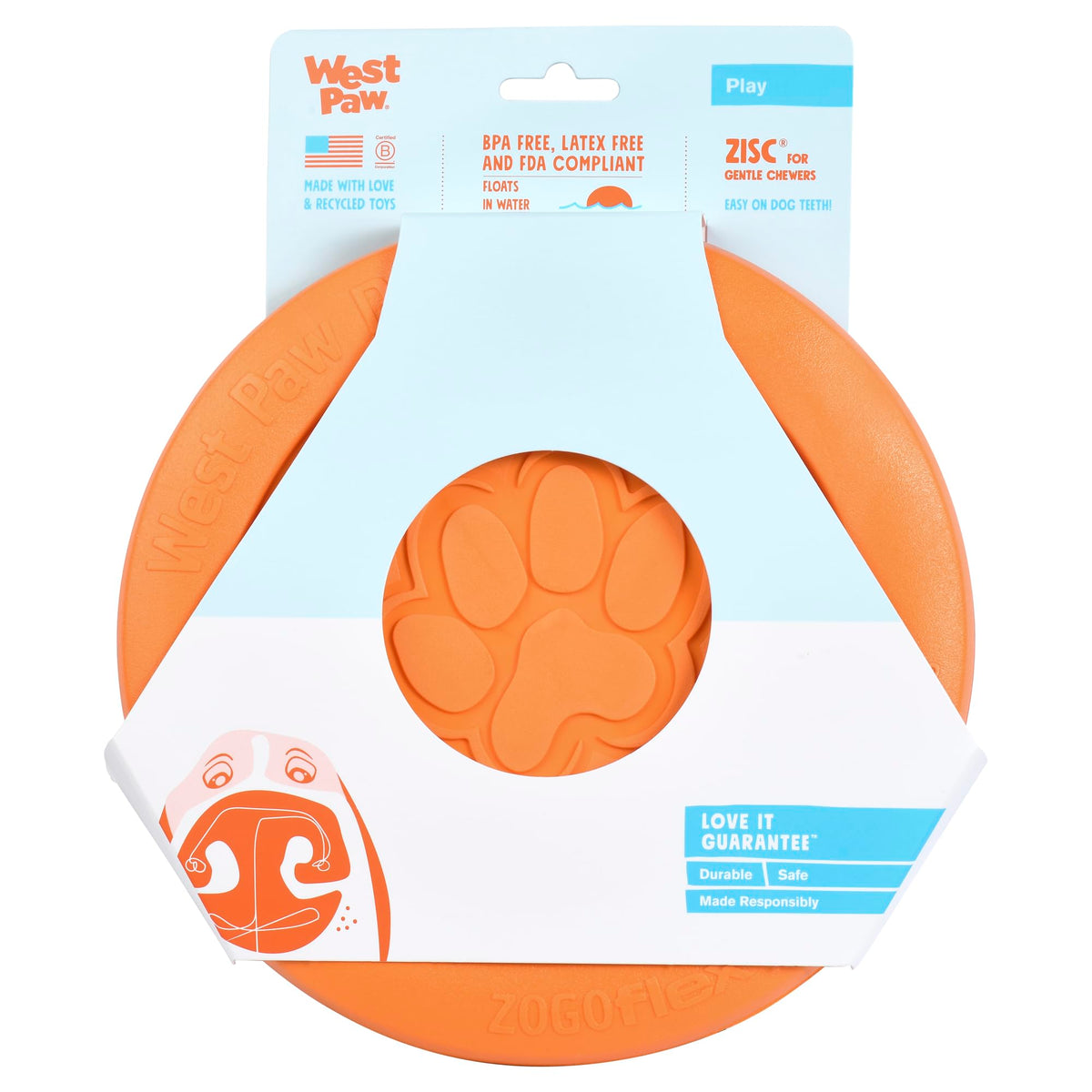 Zisc High Flying Disc Dog Toy (Large / Tangerine)