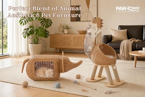 Elephant Rattan Cat Bed (Elephant)