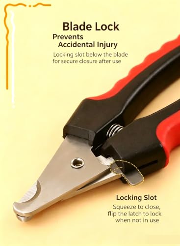 Pet Nail Clippers with Safety Guard (Red)