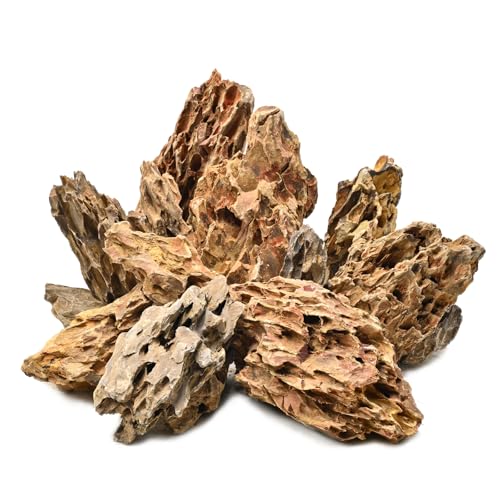 Aquarium Rocks 5lb Dragon Stone for Aquariums Aquascaping Landscaping Model Fish Tanks Terrariums Vivariums Decoration Paludarium Amphibian Enclosures (5LB(2-4 Inches))