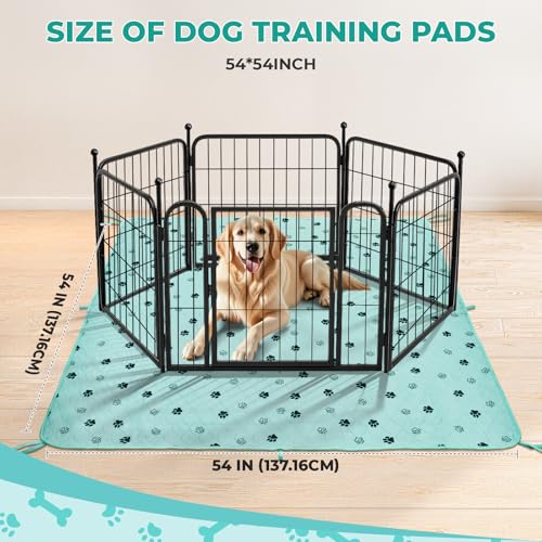 Washable Pee Pads for Dogs (Green / 54*54 Inch (Pack of 2))