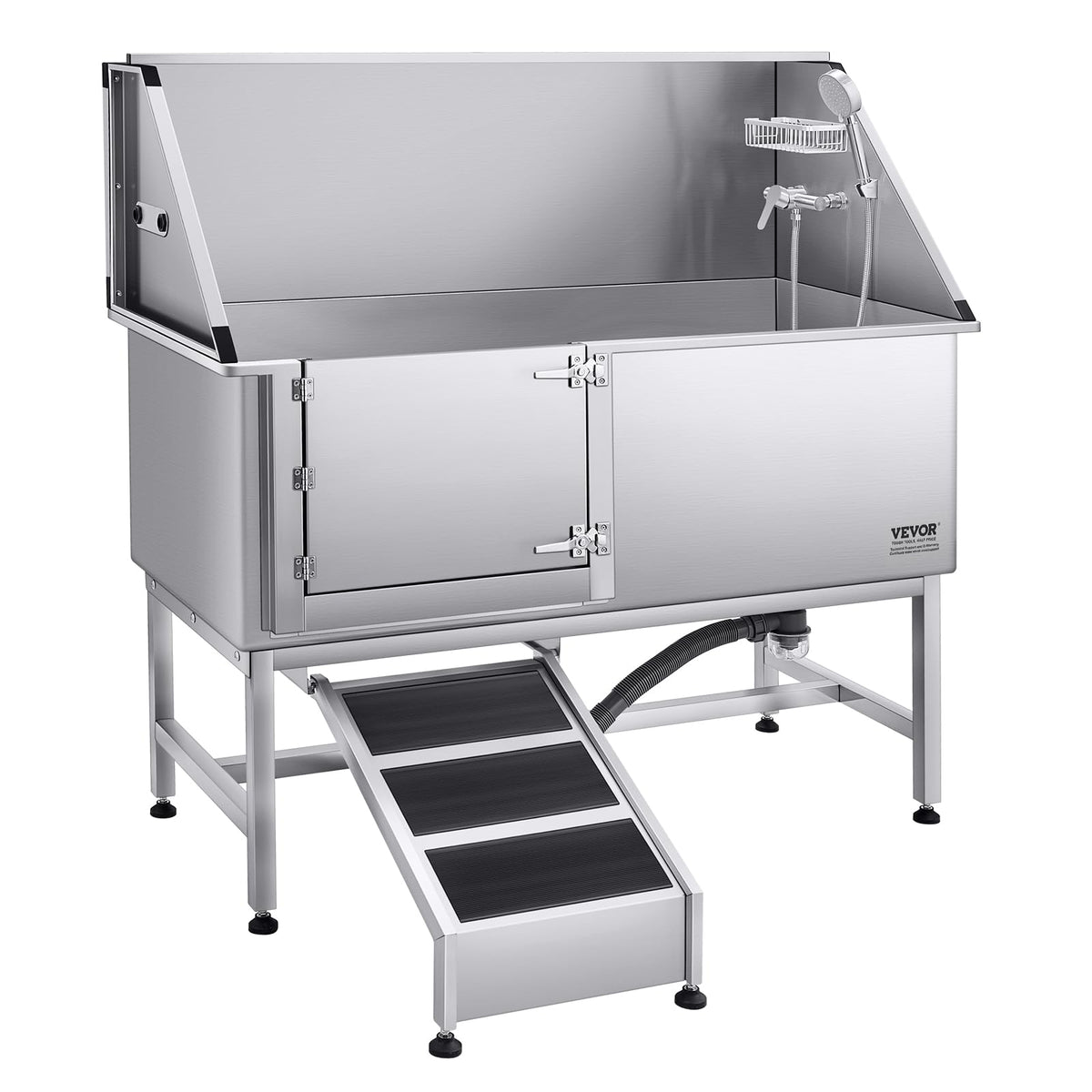 Stainless Steel Dog Washing Station (Left RAMP / 62 inch)