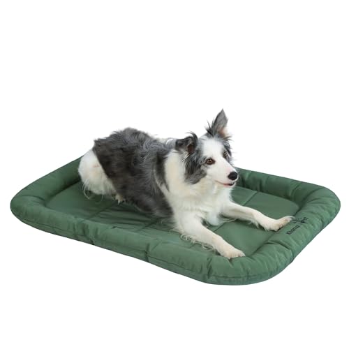 Durable Dog Bed Tough and Tear Proof Dog Crate Bed with Heavy (Green / L(35"x21"x3"))