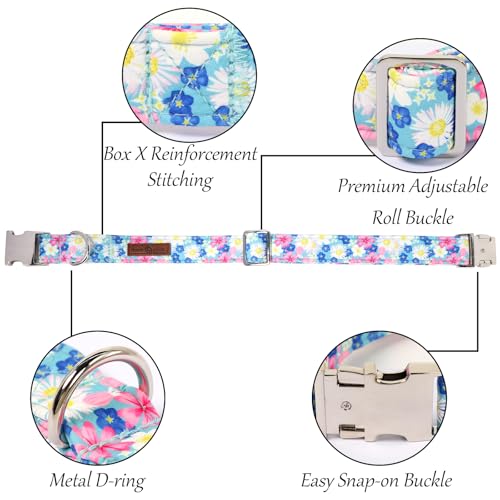 Floral Dog Collar with Sailor Bow (Blossom in Dreams(Sailor Bow) / X-Large (Pack of 1))
